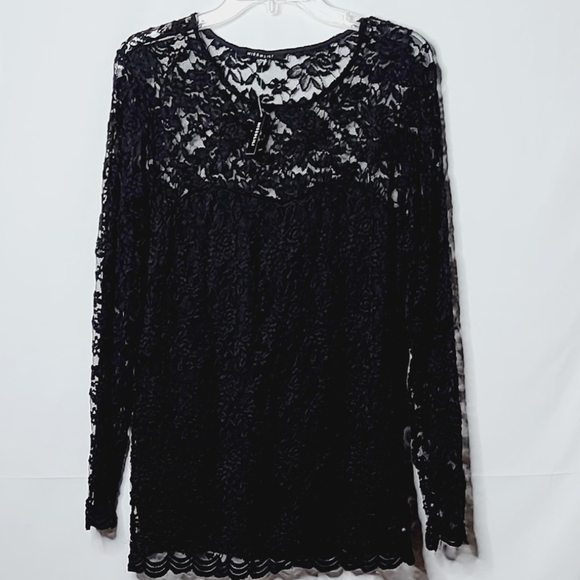 Miss Lili Tops - NWT Miss Lili lace long sleeve scoop neck blouse